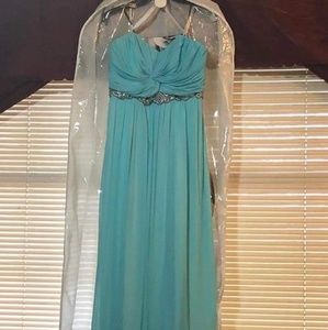 Turquoise dress with shoes